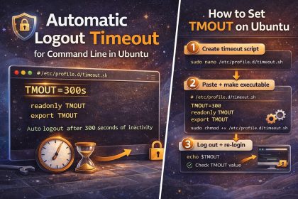 Automatic logout timeout for command line in Ubuntu (TMOUT 300s)