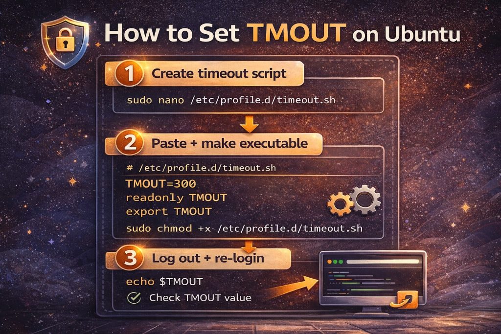 How to set TMOUT automatic logout timeout on Ubuntu (step-by-step)