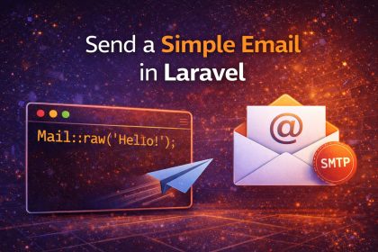 Send a simple email in Laravel using Mail::raw and SMTP